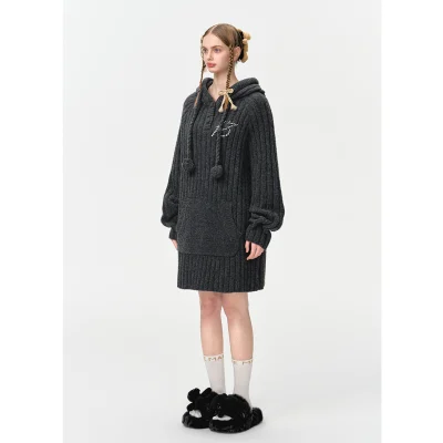 13DE MARZO Doozoo Thick Stripe Sweater Grey - Image 3