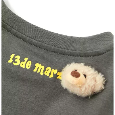 13DE MARZO BabyBear Mini Cover T-shirt Grey - Image 5