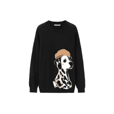 REVAN Playful Pup Oversized Sweatshirt Black