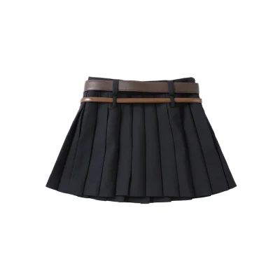REVAN Collegiate Metal Tag Mini Skirt Navy Blue - Image 6