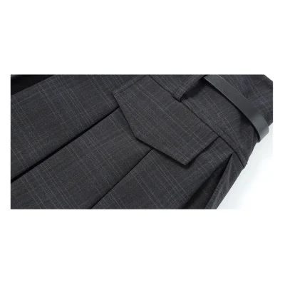 REVAN British Plaid Pleated Skirt Dark Gray - Image 10