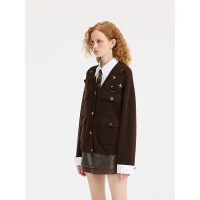 REVAN Collegiate Knit Two-Piece Set Brown - Image 4