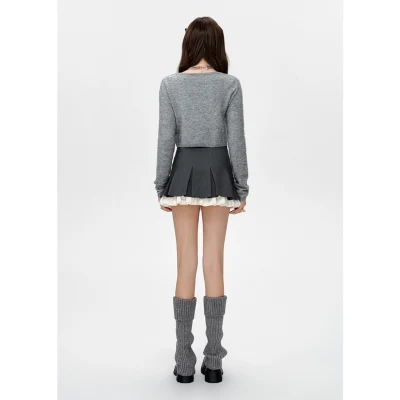 13DE MARZO Bear Flounced Dress Grey - Image 5