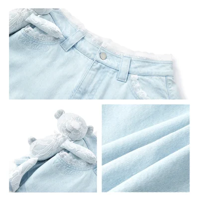 13DE MARZO Bear Lacy Hot Shorts Blue - Image 6
