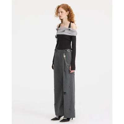 REVAN Halter Butterfly Sweater Dark Grey - Image 5