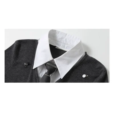 REVAN Collegiate Two-Piece Sweater Set Grey - Image 7
