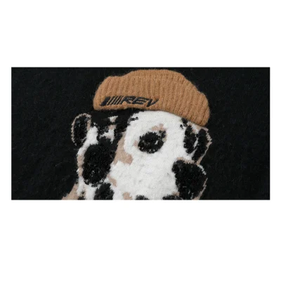REVAN Playful Pup Oversized Sweatshirt Black - Image 7