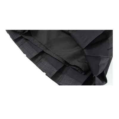 REVAN British Plaid Pleated Skirt Dark Gray - Image 9