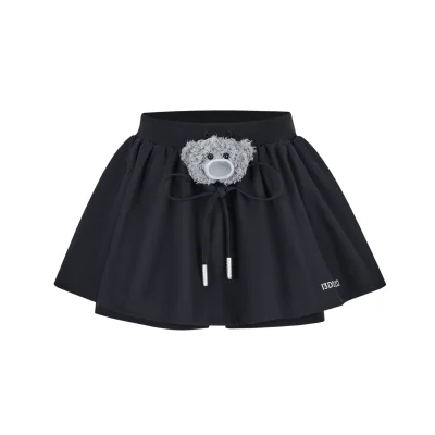 13DE MARZO Bear A-Line Skort Black
