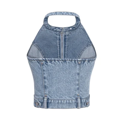 13DE MARZO Halter Denim Top Blue - Image 5