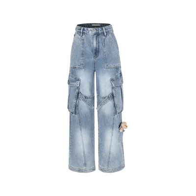 13DE MARZO Denim Cargo Pants Blue