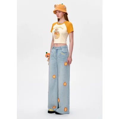 13DE MARZO Bear Mini Fruit Jeans Blue - Image 3
