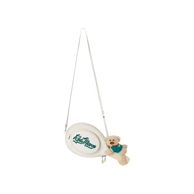 13DE MARZO Mini Tennis Racket Crossbody Bag White