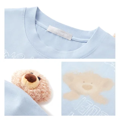 13DE MARZO Slogan Graffiti T-shirt Blue - Image 7