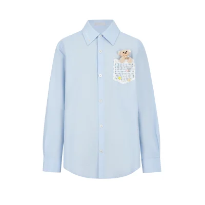 13DE MARZO Island Style Bear Shirt Blue