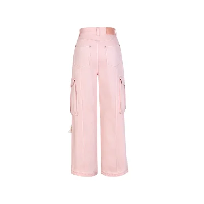 13DE MARZO Denim Cargo Pants Pink - Image 5