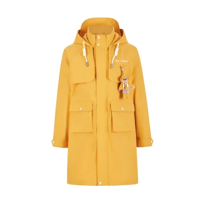 13DE MARZO Outdoor Bear Water-Resistant Windbreaker Yellow