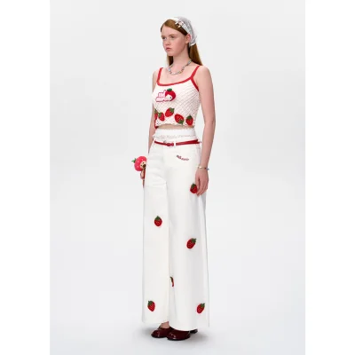 13DE MARZO Bear Mini Fruit Jeans White - Image 3