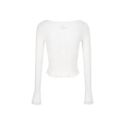 13DE MARZO Bear Lacy Undertee White - Image 5