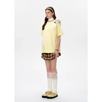 13DE MARZO Bear Instant Photo T-shirt Yellow - Image 3