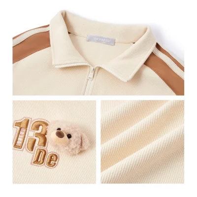 13DE MARZO Basic American Sweatshirt Beige - Image 7