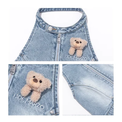 13DE MARZO Halter Denim Top Blue - Image 7