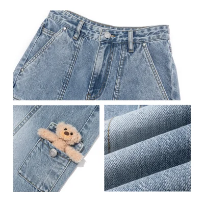13DE MARZO Denim Cargo Pants Blue - Image 8