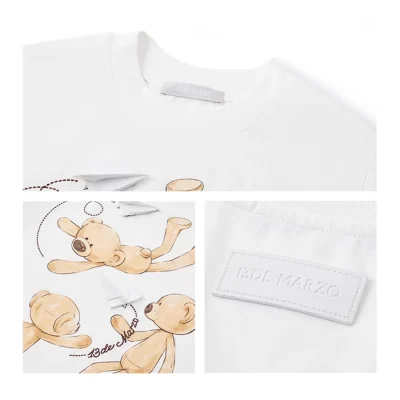13DE MARZO Paper Plane Bear T-Shirt White - Image 7