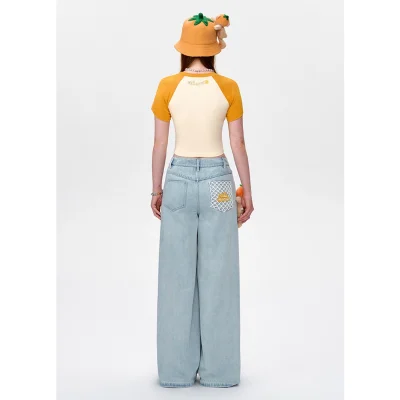13DE MARZO Fruit Raglan Cropped-Top Orange - Image 4