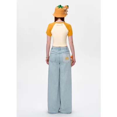 13DE MARZO Bear Mini Fruit Jeans Blue - Image 4