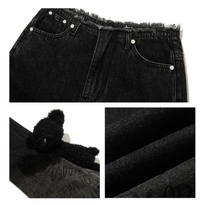 13DE MARZO Bear Gradient Logo Flare Jeans Black - Image 6