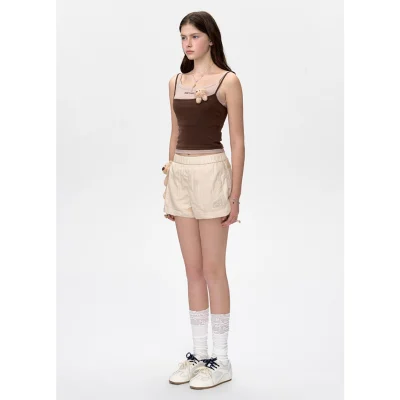 13DE MARZO Bear Thin Trainer Shorts Almond - Image 3