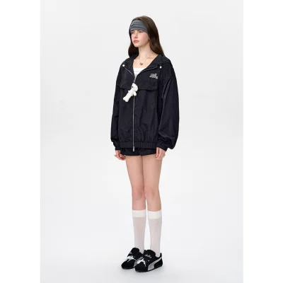 13DE MARZO Bear Thin Trainer Coat Black - Image 3