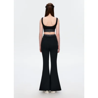 13DE MARZO Logo Band Sports Pants Black - Image 4