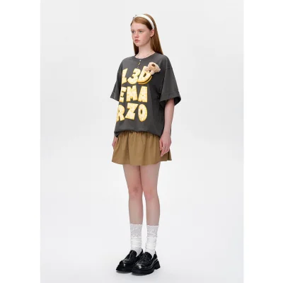 13DE MARZO Biscuits Logo T-shirt Dark Grey - Image 3