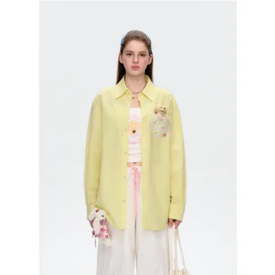 13DE MARZO Island Style Bear Shirt Yellow