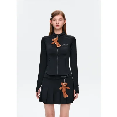 13DE MARZO Sunburnt Bear Sun Protection Slim Jacket Black