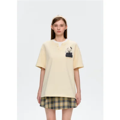 13DE MARZO Doozoo in Office Pocket T-Shirt Yellow