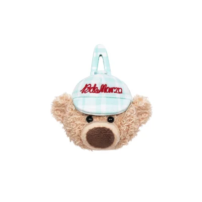 13DE MARZO Plaid Cap Bear Hair-clip Green