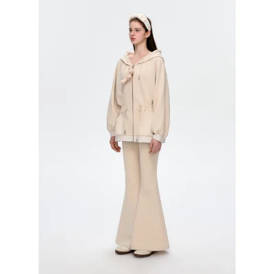 13DE MARZO Logo Band Track Jacket Beige - Image 3