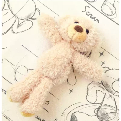 13DE MARZO Bear Movement Sketch T-shirt Beige - Image 6