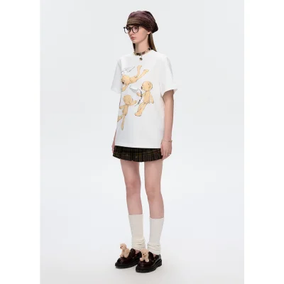13DE MARZO Paper Plane Bear T-Shirt White - Image 3