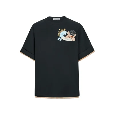 13DE MARZO Surfing Bear T-Shirt Black