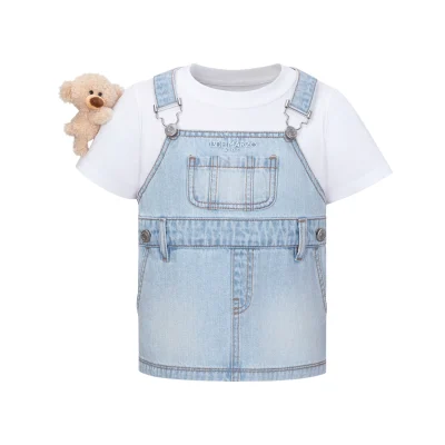 13DE MARZO BabyBear Printing Overall T-shirt Blue