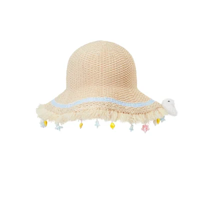 13DE MARZO Island Style Shells Straw Hat Khaki - Image 3