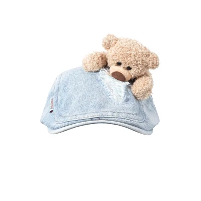 13DE MARZO Plaid Distressed Cap Blue