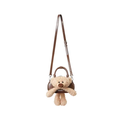 13DE MARZO Time Travel Bear Bowling Bag Brown
