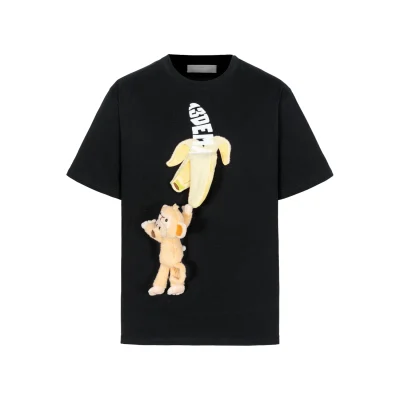 13DE MARZO Monkey Banana Bear T-Shirt Black