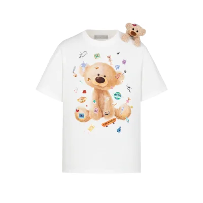 13DE MARZO Bear Stickers T-Shirt White