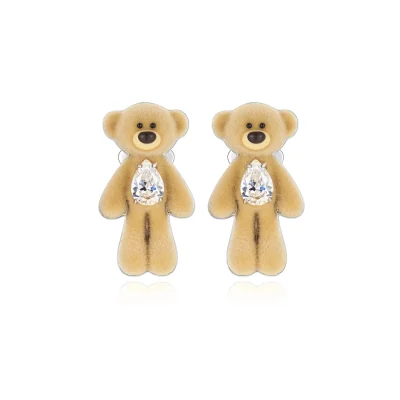 13DE MARZO Plush Bear Ear Stud Silver - Image 4